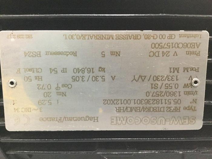Used SEW USOCOME Servo Motor RF32DT80K4/BMG/HR #114771