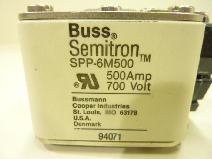 Used BUSS AUTOMATION 500 Amp Semiconductor Fuse SPP-6M500 #43068