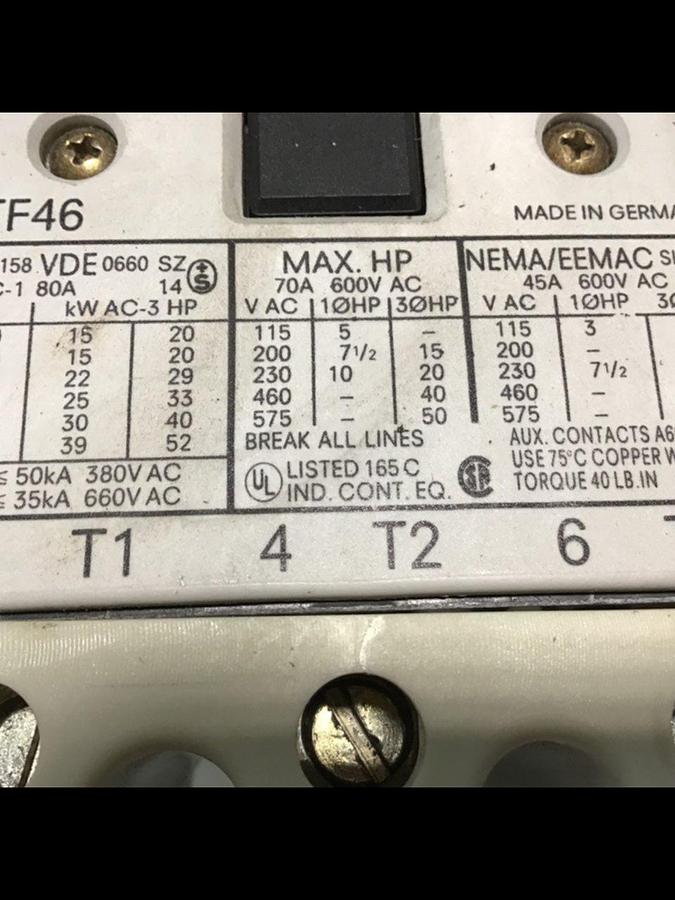 Used SIEMENS Contactor 3TF46 USED