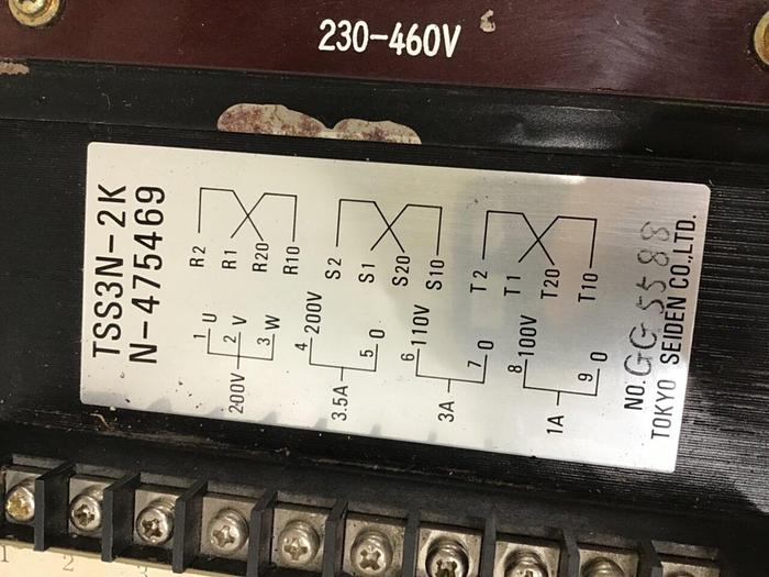 Used TOKYO SEIDEN 2 kVA Transformer TSS3N-2K Used