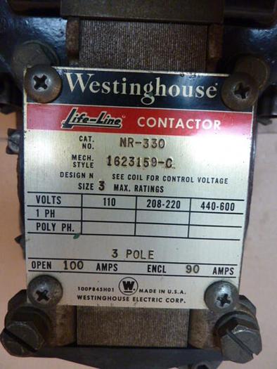 Used WESTINGHOUSE Life Line Contactor NR-330 #34088