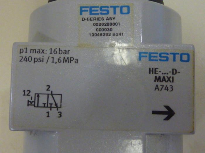 Used FESTO On/Off Valve HE-D-MAXI #64010