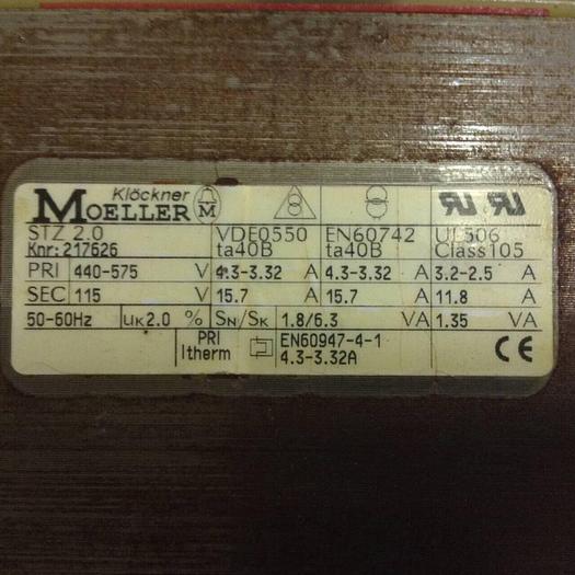 Used KLOCKNER MOELLER Transformer STZ 2.0 #84998