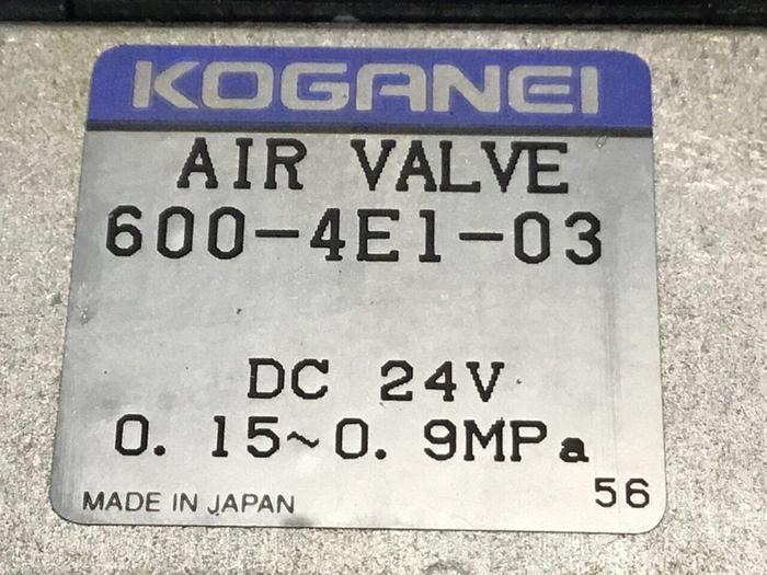 Used KOGANEI Valve 600-4E1-03 #128503