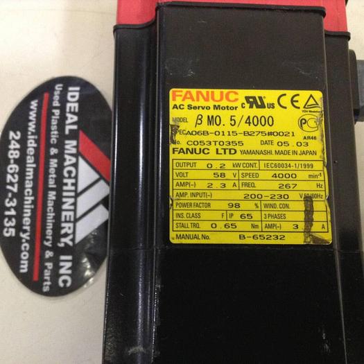 Used FANUC AC Servo Motor A06B-0115-B275/0021 Used