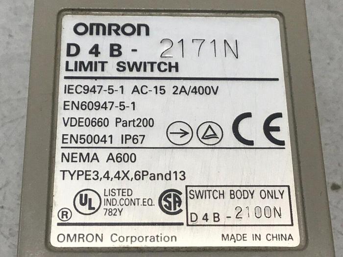 Used OMRON Limit Switch D4B-2171N #121572