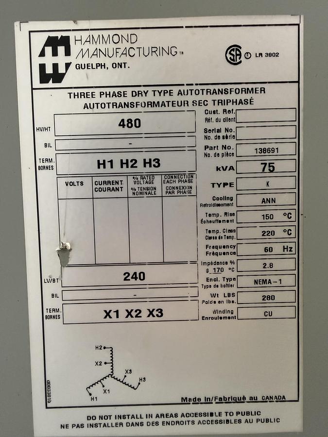 Used HAMMOND MANUFACTURING 138691