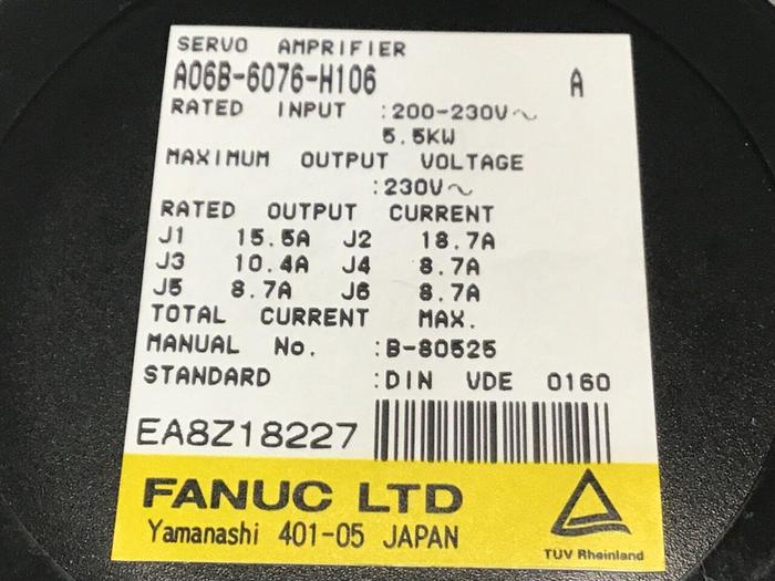 Used FANUC Servo Amplifier A06B-6076-H106 Used