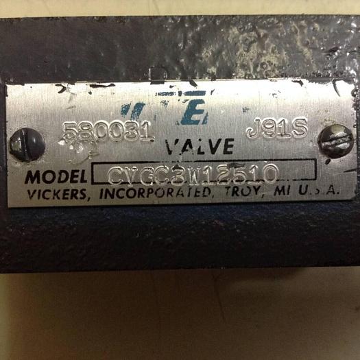Used VICKERS Relief Valve CVGC 3 W 125 10 #89198