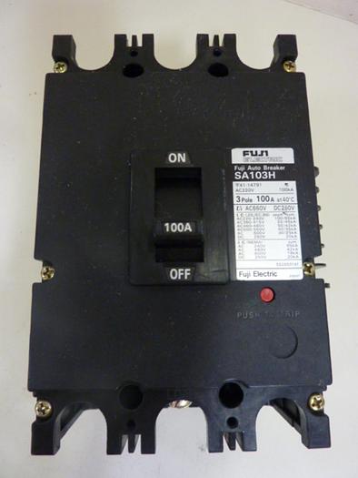 Used FUJI ELECTRIC 100 Amp Circuit Breaker SA103H-100 #46828
