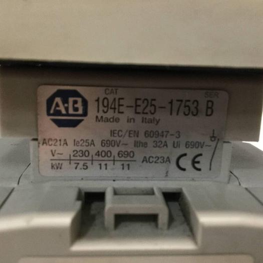 Used ALLEN BRADLEY Load Switch Handle 194E-E25-1753 #96418