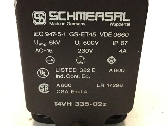 Used SCHMERSAL Limit Switch T4VH 335-02Z #121540