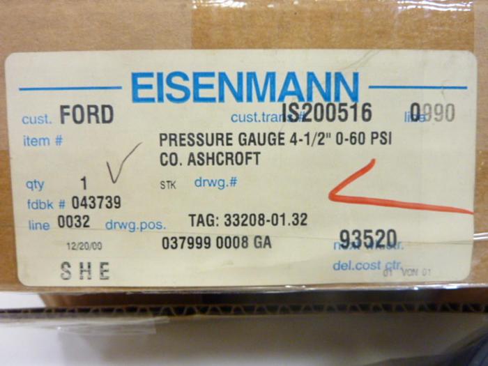 ASHCROFT Pressure Gauge GAUGE697 #44697