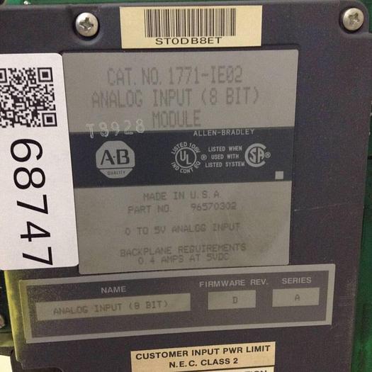 Used ALLEN BRADLEY Analog Input Module 1771-IE02 SER A #68747