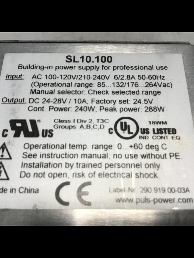 Used PULS Power Supply SL10.100 USED