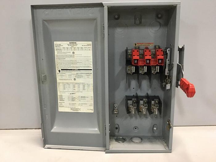 Used SIEMENS 100 Amp Safety Disconnect Switch HF363 #120532