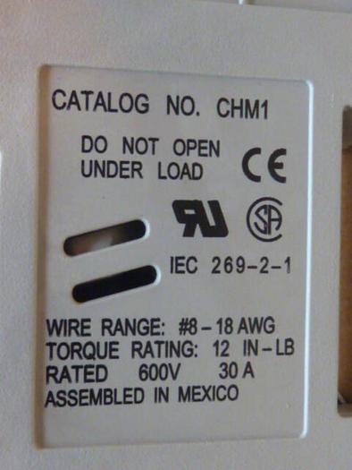 Used BUSS AUTOMATION 30 Amp Fuse Holder CHM1 #36972