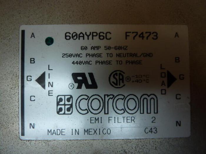 Used CORCOM EMI Line Filter 60AYP6C #5949