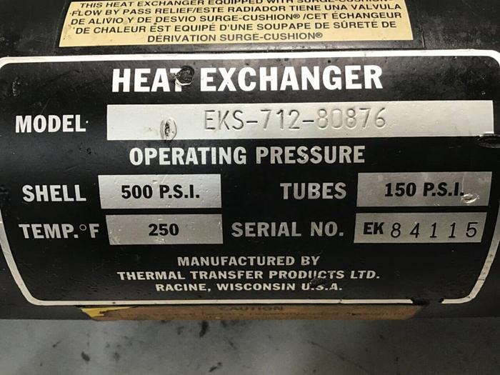 Used THERMAL TRANSFER Heat Exchanger EKS-712-80876 #140500