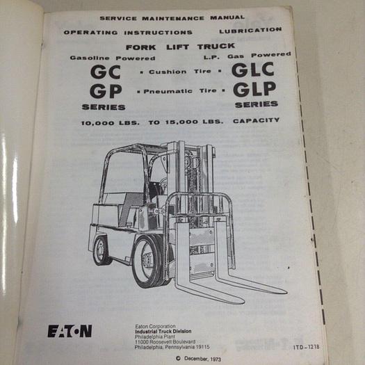 Used YALE Maintenance & Parts Manual MANUAL968 #70968