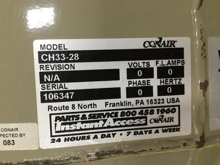 Used CONAIR 980 lb Capacity Insulated Drying Hopper CH33-28 #110148