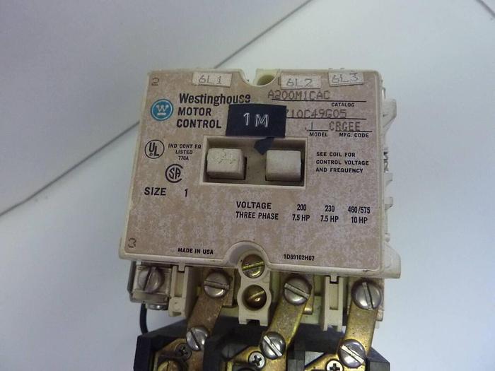 Used WESTINGHOUSE Motor Starter Size 1 A200M1CAC Used