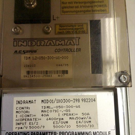 Used INDRAMAT AC Servo Controller TDM 1.2-050-300-W1-000 Used