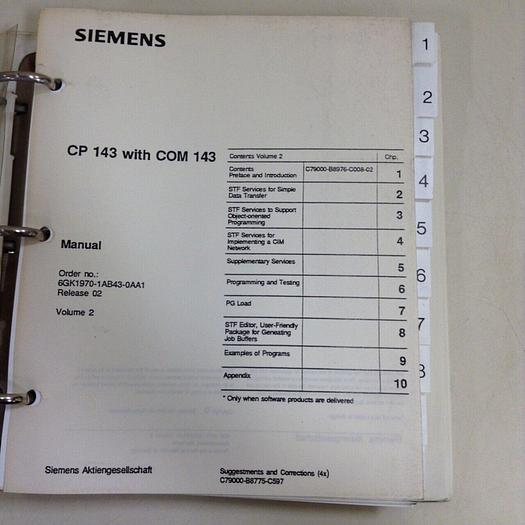 Used SIEMENS Manual 6GK1970-1AB43-0AA1 #70903
