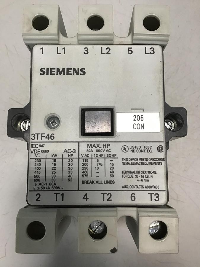 Used SIEMENS 3TF48 CONTACTOR USED #138547