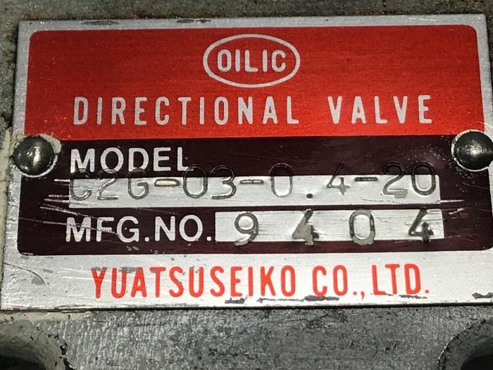Used YUATSU SEIKO Directional Valve C2G030420 #129697