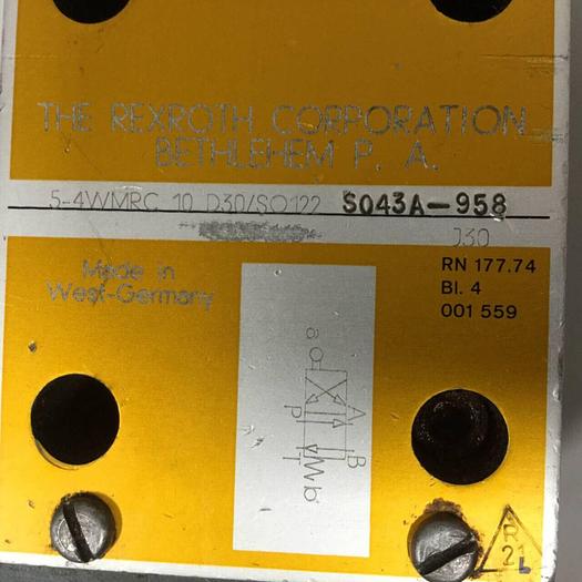 Used REXROTH Valve 54WMRC10D30SO122 #90427