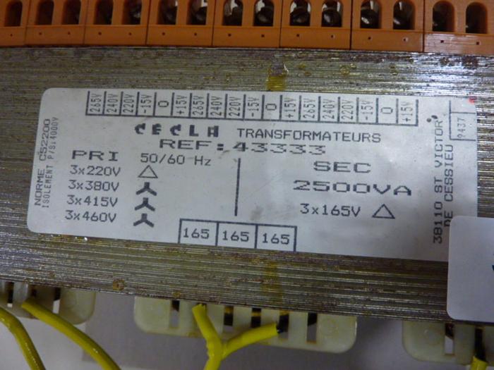 Used CECLA 2.5 kVA Transformer 43333 #53519