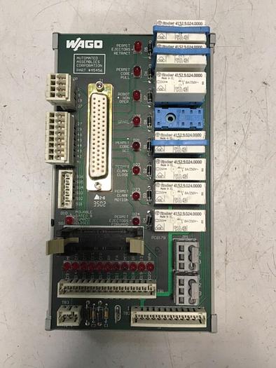 Used AUTOMATED ASSEMBLIES CORP Relay Board 45456 WAGO #135089