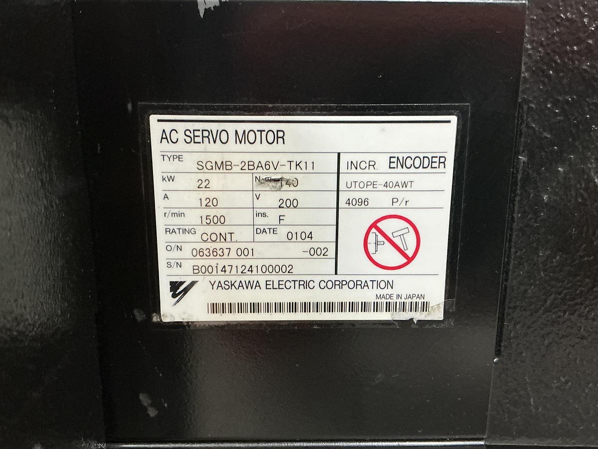 Used YASKAWA ELECTRIC SGMB-2BA6V-TK11