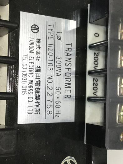 Used FUKUDA 0.3 kVA Transformer H20-103 #101915