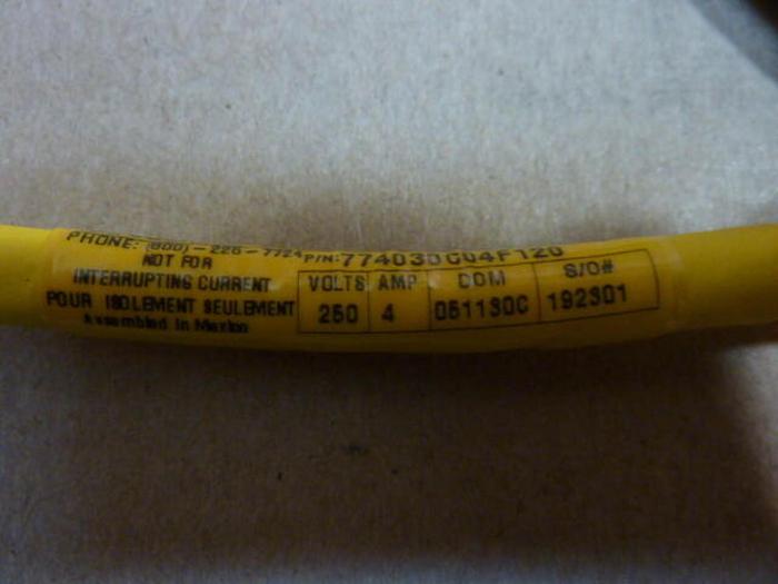 BRAD HARRISON / WOODHEAD Cable 774030C04F120 #29794