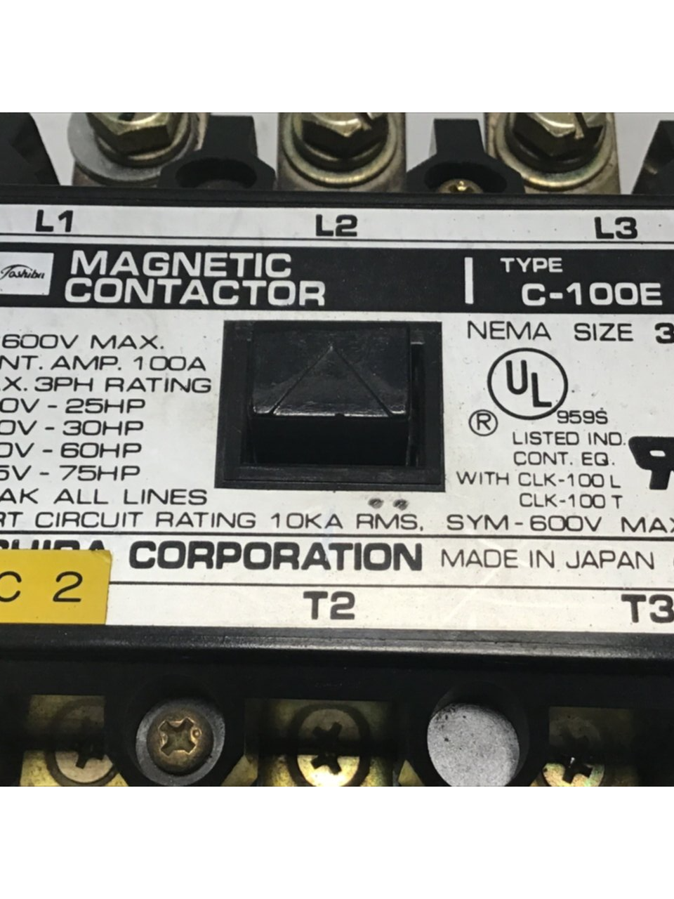 Used TOSHIBA Magnetic Contactor C-100E USED