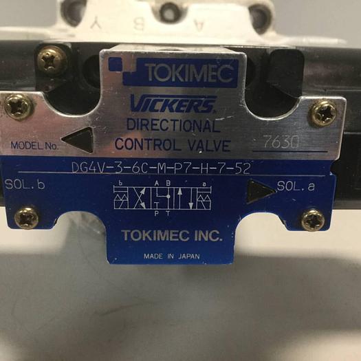 Used TOKIMEC Directional Control Valve DG4V-3-6C-M-P7-H-7-52 PV #95301