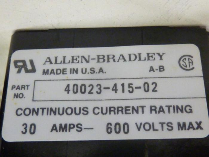 Used ALLEN BRADLEY 30 Amp Pole Disconnect Switch 40021-558-02 #65884
