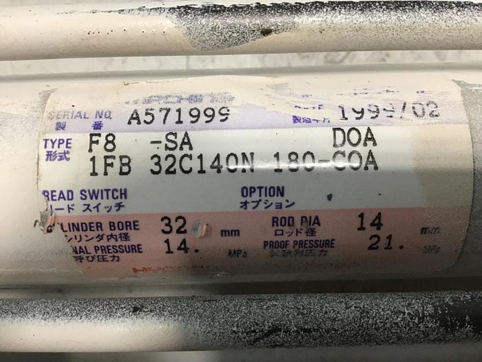 Used HORIUCHI MACHINERY Hydraulic Cylinder F8-SA 1FB32C140N180-COA Used