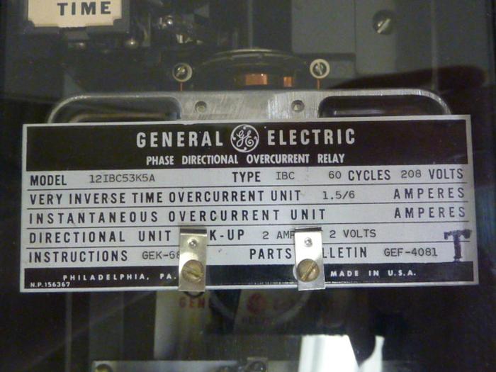 GENERAL ELECTRIC Overcurrent Relay 12IBC53K5A #55884