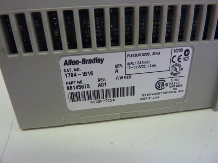 Used ALLEN BRADLEY Input Module 1794-IB16 SER A #33244