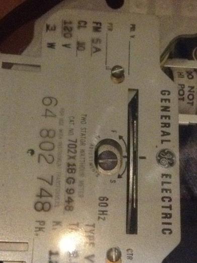 GENERAL ELECTRIC 702 x 018G948 Polyphase Meter VW-63A #74735