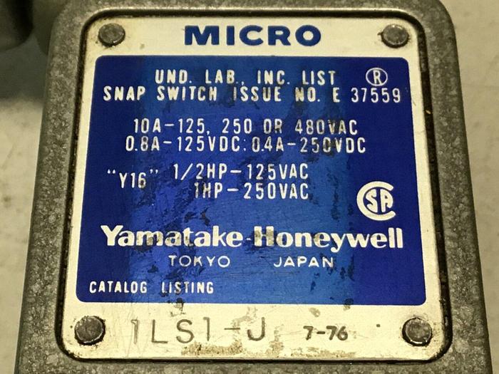Used YAMATAKE Micro Limit Switch 1LS1-J #122149
