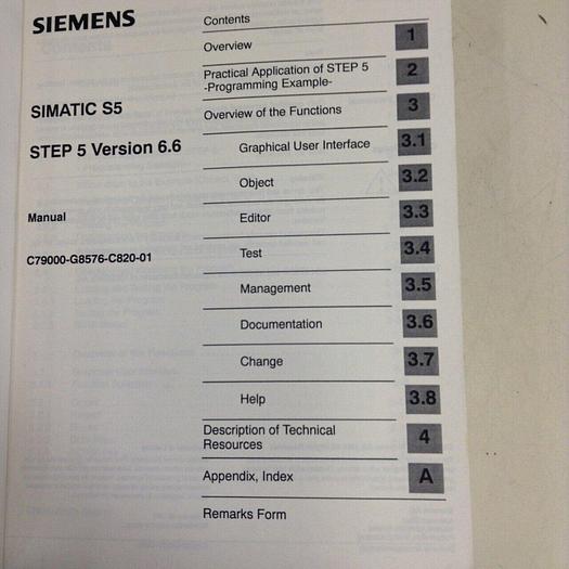 Used SIEMENS Manual C79000-G8576-C820-01 #70902