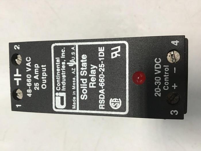 Used CONTINENTAL INDUSTRIES Solid State Relay RSDA-660-25-1DE #134767