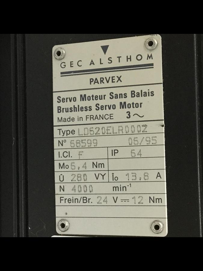Used GEC ALSTHOM Brushless Servo Motor LD620ELR0002 #109250