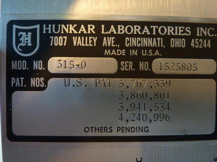 Used HUNKAR LABS Machine Control 315-0 Used
