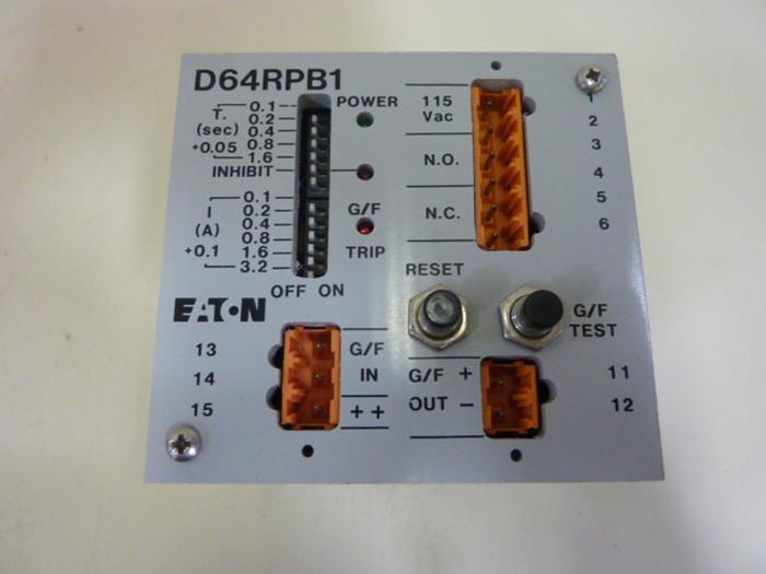 Used EATON CORPORATION Ground Fault Relay D64RPB1 #61650