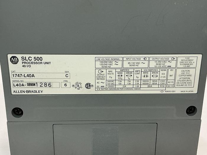 Used ALLEN BRADLEY 1747-L40A